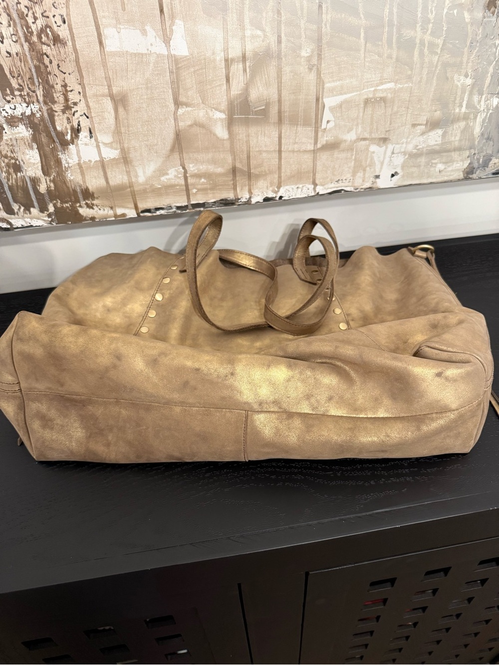Hobo Metallic Shoulder Tote Bag - Picture 5 of 11